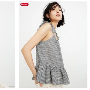 Madewell Ruffle-Strap Cami Top in Gingham